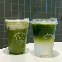 Gobelet jetable pour boisson au thé à bulles matcha de 14 oz, 16 oz, 24 oz, gobelet à emporter, gobelet en plastique transparent pour boissons froides