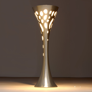 Lampe de sol moderne en métal, lumière LED, couleur changeante, blanc chaud, design contemporain, grande taille, lampe sur pied pour salon - Product Image 3