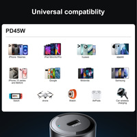 Cargador de Coche USB-C PD de 45W con Doble Puerto y Adaptador Rápido para iPhone 16 Pro Max, Samsung S25, Steam Deck con Puerto QC 3.0
