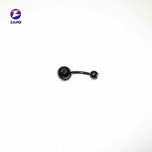 Anneau de piercing banane en acier inoxydable pour enfant, double zircon, boule unie, pour nombril, calibre 14 - Product Image 4