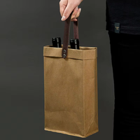2024 Maßgefertigte Hochwertige Waschbare Recycelbare Wein-Champagner-Geschenk-Kraftpapiertüten mit Handgriff für Bilderrahmen und Kerzen
