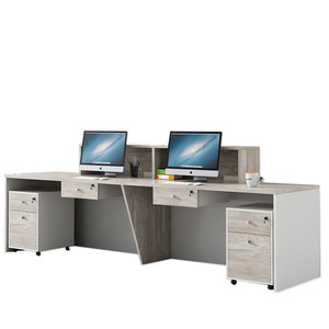 Văn phòng thương mại đồ nội thất L hình dạng phía trước bàn truy cập tiền sảnh gỗ hiện đại tiếp nhận bàn Bàn - Product Image 4