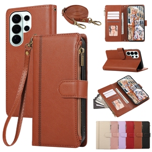 Étui de téléphone avec porte-cartes à fermeture éclair pour Galaxy S26/S26 Ultra/S25FE/S24/A37/A57, étui portefeuille à bandoulière - Product Image 1