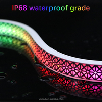 Новый дизайн: Умная RGB-светодиодная неоновая лента 20x10 мм с силиконовым покрытием, встроенной сотовой структурой для предотвращения бликов, IP67, водонепроницаемая, для наружного применения, с пультом ДУ