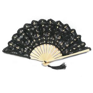 Abanicos de Encaje Elegantes para Bodas, Abanicos Plegables de Bambú con Encaje para Invitados y Novias - Product Image 2