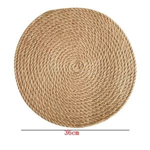Tapete <span class=keywords><strong>de</strong></span> <span class=keywords><strong>mesa</strong></span> <span class=keywords><strong>de</strong></span> <span class=keywords><strong>yute</strong></span> hecho a mano a rayas <span class=keywords><strong>de</strong></span> cáñamo con olla <span class=keywords><strong>de</strong></span> colocación y taza <span class=keywords><strong>de</strong></span> aislamiento para banquetes <span class=keywords><strong>de</strong></span> boda en casa - Product Image 3