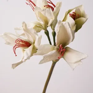 Amaryllis artificiel en soie <span class=keywords><strong>de</strong></span> haute qualité fait main, plante décorative pour Noël, le Nouvel An chinois et les remises <span class=keywords><strong>de</strong></span> diplômes - Product Image 5
