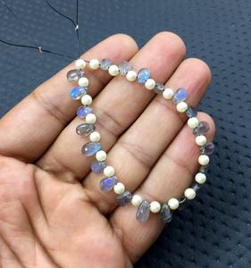 Unique 21 Pieces Natural Labradorite Gemstone Smooth Pear Shape Briolette Beads Blue Fire Jewelry Garden <b>Stone</b> - Product Image 2