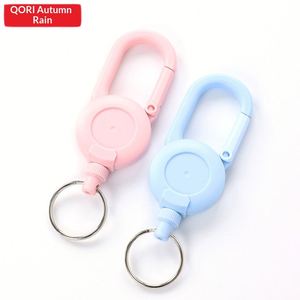 Porte-clés rétractable en plastique avec cordon élastique, boucle à dégagement rapide, cordon anti-perte extensible à haute résilience, vente en gros - Product Image 2