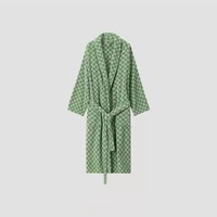 Albornoz de Hotel Personalizado 100% Algodón Teñido en Hilo, Conjuntos de Pijamas para Hombre y Mujer, Albornoz de Spa de Tela de Rizo de Alta Calidad