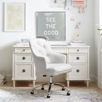 Chaise de bureau en velours jaune CARLFORD, design moderne et élégant capitonné, pour la maison et le bureau, en bois/métal