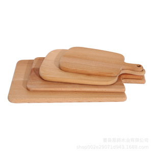 Beech <b>Wood</b> Cutting Board Solid <b>Wood</b> Rectangle Unpainted Hangable Kitchen Chopping <b>Block</b> Household Fruit Slicing Board - Product Image 5