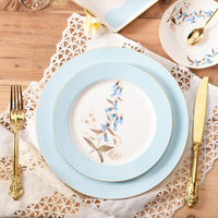Assiettes de luxe en porcelaine fine écologiques au design moderne et contemporain pour restaurants et cadeaux, emballage personnalisable