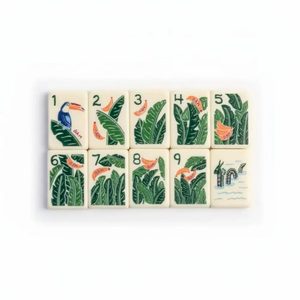 Tuiles de Mahjong Américaines de Luxe 2026 Bleues Ms Lan Motif Plage Sableuse à Carreaux, en Acrylique Mono-couche, Pliables, Portables et Écologiques - Product Image 6