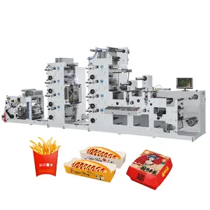 Impressora flexográfica de filme plástico de alta velocidade, máquina de corte e impressão flexográfica de 4 cores para copo de papel