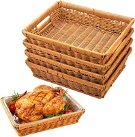 Support de transport pour plaque en aluminium, panier de service décoratif en osier PP, plateau de service pour cuisson