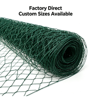 Toptan Yeşil PVC Kaplı Altıgen Tel Örgü 60mm Galvanizli Tavuk Kümesi Çiti 1.5m X 15m Kümes Hayvanları Filesi Çiftlik İçin
