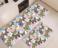 Tapis de sol ergonomique anti-fatigue floral moderne et minimaliste pour la maison, idéal pour les cuisiniers et les boulangers qui restent debout toute la journée – Votre pieds vous remerceront !