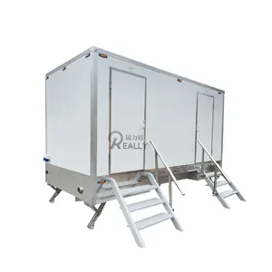 Rapidement constructible 20 pieds Mobile toilettes salle de bain remorque Portable cuisine toilettes temporaire Mobile toilette