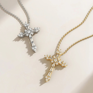 보석 여성 패션 보석 925 스털링 실버 큐빅 지르코니아 크로스 목걸이 - Product Image 6