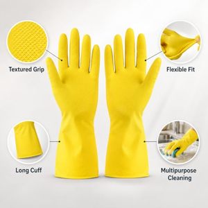 Gants longs en latex jaune pour la maison - Product Image 4
