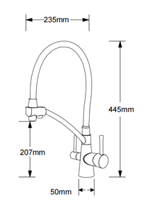 Yundoom OEM Modern Dual Handle Chrome Black Kitchen Faucet with 3 Way RO Drinking <strong>Water</strong> <strong>Tap</strong> Silicone <strong>Components</strong> - Product Image 6