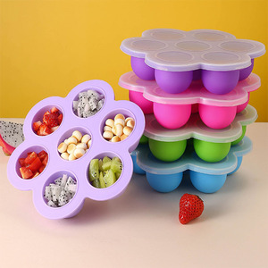 Moule à glaçons pour bébé en plastique doux au toucher de qualité alimentaire avec couvercle en PP écologique, <span class=keywords><strong>bac</strong></span> à glaçons pour crème glacée - Product Image 4