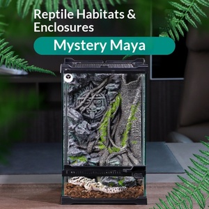 ตู้เลี้ยงสัตว์เลื้อยคลานแบบเปิดด้านหน้ากระจกเต็มบาน ขนาด 8x8x12.8 นิ้ว พร้อมฉากหลัง 3 มิติ สำหรับสัตว์เลื้อยคลานและสัตว์ครึ่งบกครึ่งน้ำ - Product Image 1