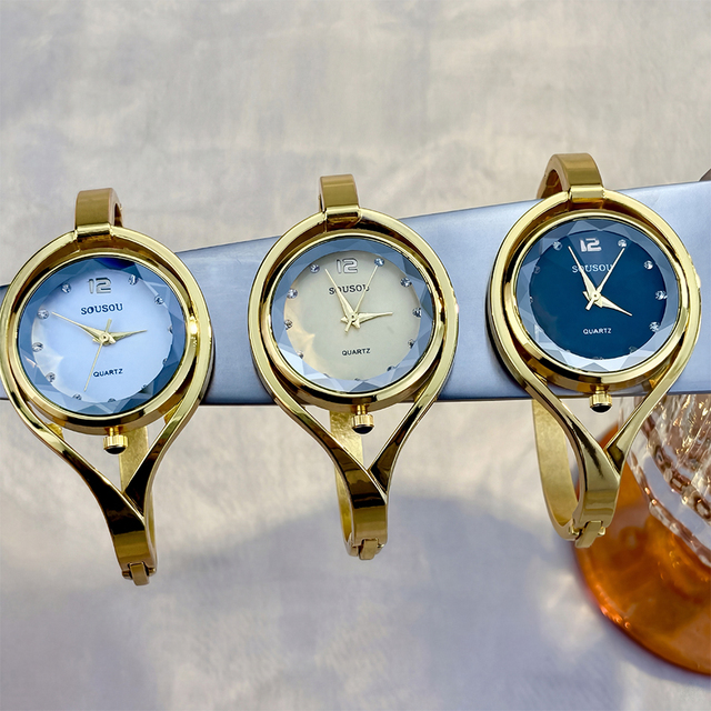 Simple Minimalist Round Dial Bangles Watch for Women's Vintage Diamond Bracelet Quartz Watches Fashion Ladies Wristwatch(WA458)