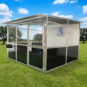 Abri <span class=keywords><strong>extérieur</strong></span> préfabriqué en métal et bambou pour <span class=keywords><strong>chevaux</strong></span>, écurie sécurisée et ventilée, abri de ferme en acier galvanisé, garantie 5 ans - Product Image 1