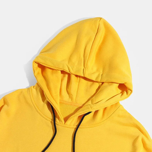 Sudadera con Capucha Amarilla para Hombre, Personalizada con Logotipo, 100% Algodón Ecológico, con Bolsillo, Nuevo Diseño Estampado, Venta al Por Mayor - Product Image 3