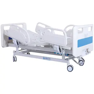 VIP ICU临床金属3曲柄8功能可调医疗家具折叠手动病人护理病床带脚轮