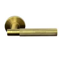 Poignée de porte carrée à levier moleté en acier inoxydable 304 chromé satiné, design moderne et luxueux, avec rosette carrée, installation facile
