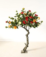 Meja Merah Oranye, Pohon LED 5 kaki, Centerpiece, Pot Putih, Bola 6 kaki di Shangpin, Pohon Sakura Sutra Buatan Indoor Custom