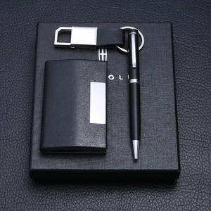 Kreatives Visitenkartenetui-Set aus Leder mit individuellem Logo für Vatertag & Neujahr – Werbeartikel für das Büro, Schlüsselanhänger-Geschenk - Product Image 4