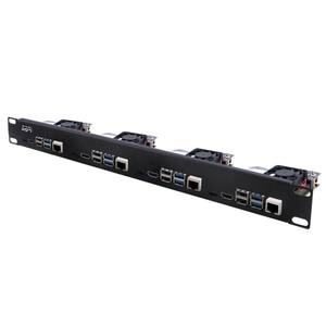 Waveshare 1u Rack Kit Voor Raspberry <span class=keywords><strong>Pi</strong></span> 4 19Inch Rackmount Tot 4 Eenheden - Product Image 1