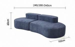 Sofá Curvo de Terciopelo Teddy, Sofá Combinable Moderno y Sencillo de Fácil Montaje para Sala de Estar, Muebles para el Hogar - Product Image 6