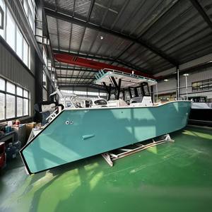 29ft 8.8m Totalmente Soldado <span class=keywords><strong>Twin</strong></span> <span class=keywords><strong>Hull</strong></span> Cat <span class=keywords><strong>Boat</strong></span> Center Console Alumínio Catamarã Barco De Pesca para Venda - Product Image 3