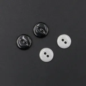 उच्च ग्रेड सफेद काले 2 छेद धोने योग्य पॉलिशिंग कस्टम कपड़े बटन शर्ट के लिए सस्ते सिरेमिक बटन
