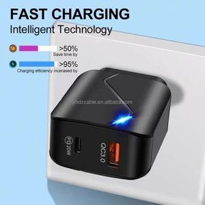 อะแดปเตอร์ชาร์จเร็ว 20W แบบ Dual USB พร้อม PD และ QC3.0 สำหรับ iPhone 14/15/16  อะแดปเตอร์สำหรับเดินทางในสหรัฐอเมริกา/ยุโรป - Product Image 2