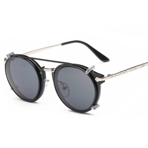Unisex Metal Frame Sunglasses With <b>Clear</b> <b>Lens</b> UV400 Protection Round Style For <b>Men</b> Women - Product Image 3