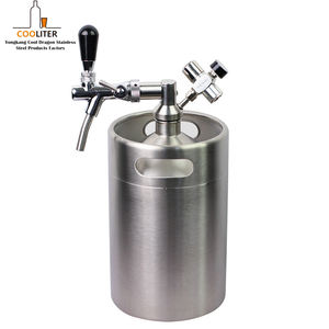 Mini Barril Recargable <span class=keywords><strong>de</strong></span> Acero Inoxidable <span class=keywords><strong>de</strong></span> 5L con Grifo, Dispensador <span class=keywords><strong>de</strong></span> Cócteles Portátil para Pub Comercial - Product Image 1