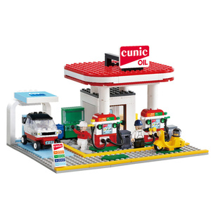 Estación de Servicio Urbana TOWN GAS STATION, Bloques de Construcción, Escena de Reabastecimiento de Combustible, Juguete Educativo de Ensamblaje Manual para Niños - Product Image 3