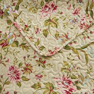 Juego de edredón de alta calidad directo de fábrica, tamaño Queen de 3 piezas, suave Reversible 1 edredón y 2 fundas, juego de colcha, Beige Floral - Product Image 5