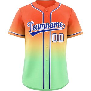 Custom Gradient Baseball Jersey Button <b>Down</b> Stitched Personalized Name Number Unisex Adult Breathable Sport Apparel - Product Image 1