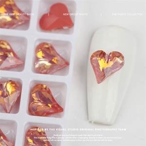 K9 lujo cristal rojizo <span class=keywords><strong>Pastel</strong></span> Mocha <span class=keywords><strong>uñas</strong></span> piedras alta calidad 3D diamante vidrio calcomanías amor corazón diamantes de imitación arte de <span class=keywords><strong>uñas</strong></span> - Product Image 4