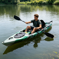 Kayak à pédales en polyéthylène pour 1 personne |   Bateau de pêche durable avec porte-cannes et trapèzes