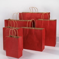 Couleur rose bleu vert rouge papier sac à provisions t-shirt sacs en papier kraft fabricant