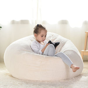 Luxury Living Room Bedroom Comfortable Faux Fur Beanbag Sofa Unfilled Cozy Bean Bag <strong>Chair</strong> Cover Modern <strong>Rest</strong> Sofa Copridivano XL - Product Image 6