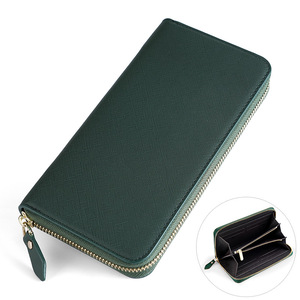 Multi-Card Slots Large Capacity Ladies Phone <b>Wallet</b> Crosshatch PU Leather Clutch Purse Long <b>Zip</b> Around <b>Wallet</b> - Product Image 4